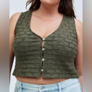 Madewell Basketweave Crop Vest Sleeveless XXS